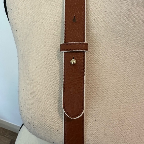 Isaac Mizrahi brown saddle bag purse crossbody NWOT faux Leather?? - Picture 2 of 9